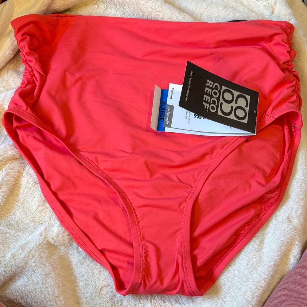 NWT Coco Reef Impulse Rollover Bikini Bottom - Color: Papaya   Size: XL